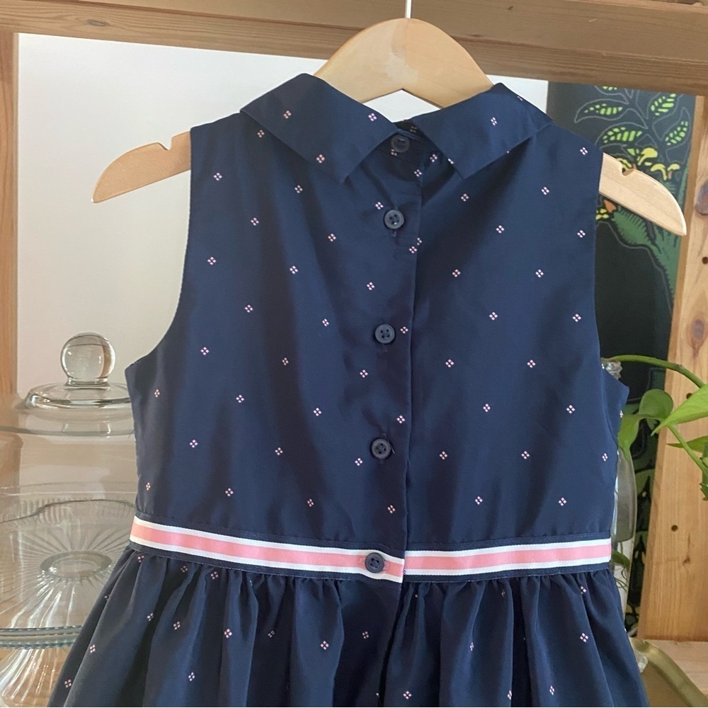 Janie and Jack Navy Blue Floral Scarf Border Dress 4t - Picture 9 of 12